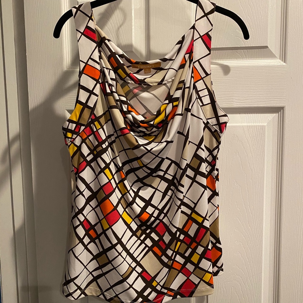 NWOT Ellen Tracy multi color sleeveless top